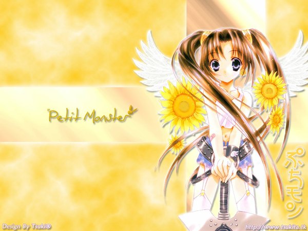 Anime picture 1024x768 with nanase aoi loli puchimon melty bagle petit monster