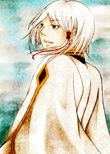 Anime picture 2480x3488 with last exile gonzo dio eracles single tall image highres short hair open mouth white hair black eyes boy