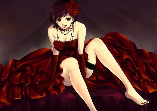 Anime picture 1100x777 with vocaloid meiko girl dress tagme