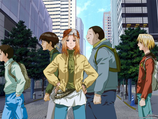 Anime picture 1600x1200 with genshiken arms corporation kasukabe saki madarame harunobu sasahara kanji kousaka makoto kugayama mitsunori