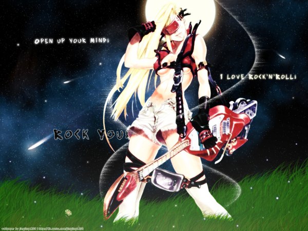 Anime picture 1280x960 with guilty gear sol badguy girl guitar