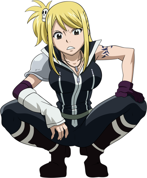 Anime picture 3865x4676 with fairy tail lucy ashley tobuei single long hair tall image highres blonde hair brown eyes absurdres tattoo transparent background vector girl gloves hair ornament choker pendant skull hair ornament