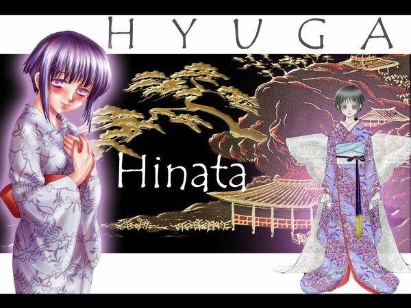 Anime picture 1024x768 with naruto studio pierrot naruto (series) hyuuga hinata japanese clothes kimono