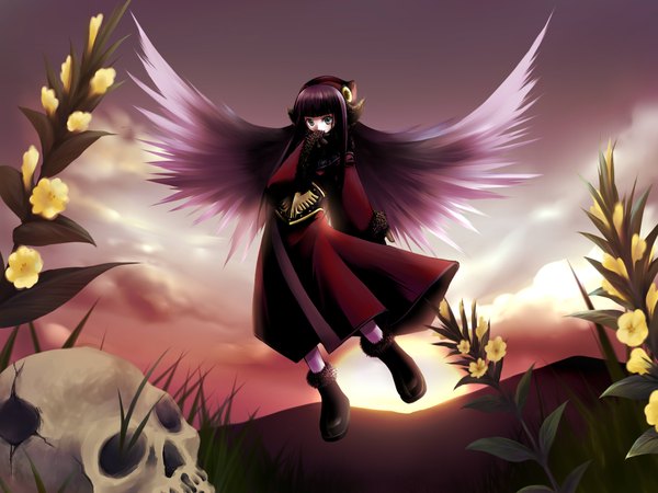 Anime picture 2000x1500 with shin megami tensei devil summoner highres wings moh shuvuu