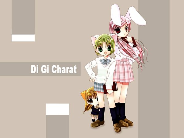 Anime picture 1024x768 with di gi charat madhouse tagme