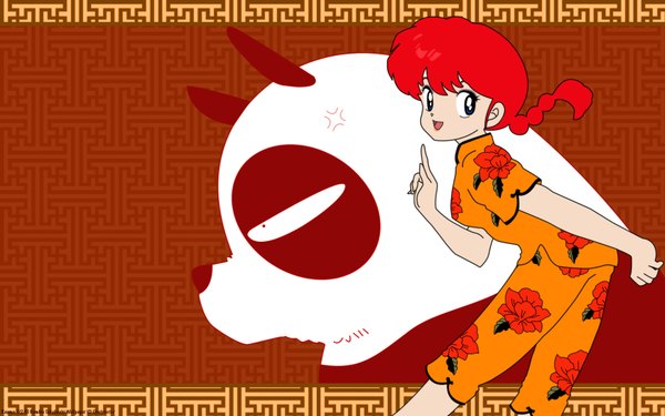 Anime picture 1680x1050 with ranma 1/2 saotome ranma saotome genma wide image panda ranma girl