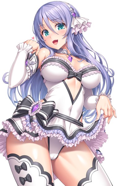 Anime picture 2080x3298 with princess connect! re:dive princess connect! shizuru (princess connect!) hoshino shizuru lambda (kusowarota) single long hair tall image looking at viewer blush fringe highres breasts open mouth light erotic simple background smile hair between eyes large breasts standing