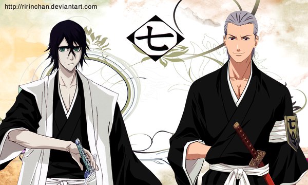 Anime picture 1200x720 with naruto bleach studio pierrot naruto (series) ulquiorra schiffer hidan ririnchan looking at viewer fringe short hair black hair simple background smile hair between eyes red eyes wide image green eyes signed traditional clothes japanese clothes