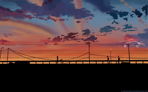 Anime picture 1680x1050 with 5 centimeters per second shinkai makoto wide image sky