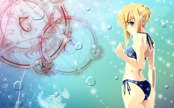 Anime picture 1680x1050 with fate (series) fate/stay night studio deen type-moon artoria pendragon (all) saber light erotic wide image