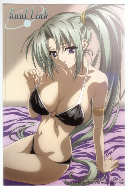 Anime picture 1244x1824 with soul link yamanami yu tall image light erotic swimsuit bikini black bikini