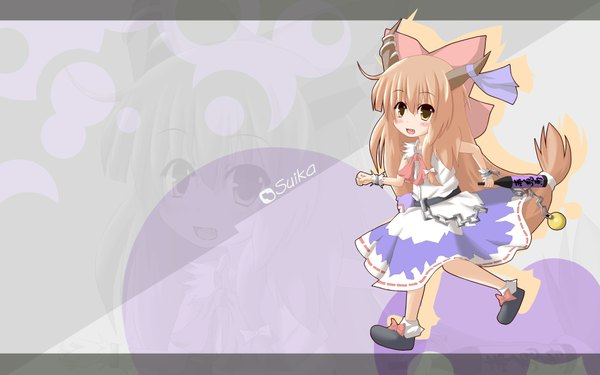 Anime picture 1920x1200 with touhou ibuki suika highres wide image girl
