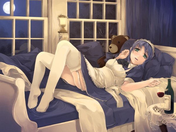 Anime picture 1600x1200 with simosi light erotic maid tagme