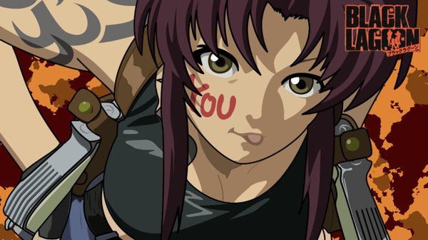 Anime picture 1280x720 with black lagoon madhouse revy (black lagoon) wide image tattoo