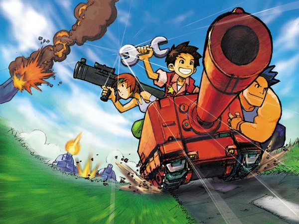 Anime picture 1024x768 with advance wars nintendo max sami (advance wars) official art weapon ground vehicle tank andy ryou (famicom wars)