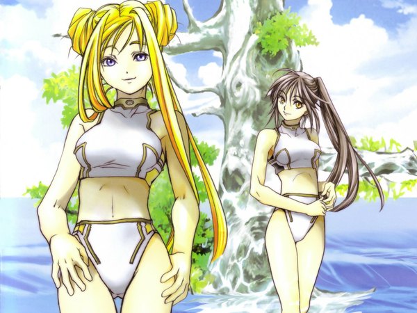Anime picture 1600x1200 with aria alicia florence akira e ferrari amano kozue multiple girls girl 2 girls swimsuit bikini white bikini