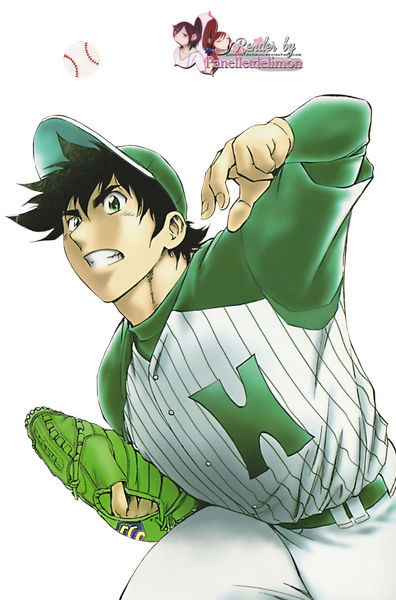 Anime picture 726x1099 with major shigeno goro panelletdelimon single tall image short hair black hair green eyes signed transparent background clenched teeth playing sports baseball boy baseball cap baseball uniform baseball (ball) baseball mitt