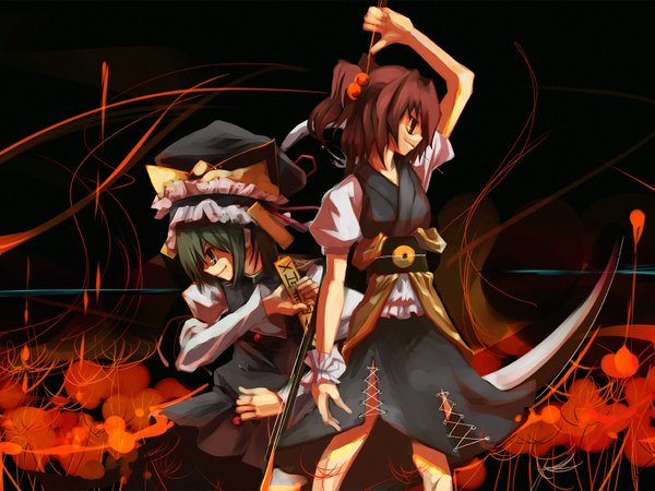 Anime picture 1600x1200 with touhou onozuka komachi shikieiki yamaxanadu shimadoriru highres girl scythe rod of remorse