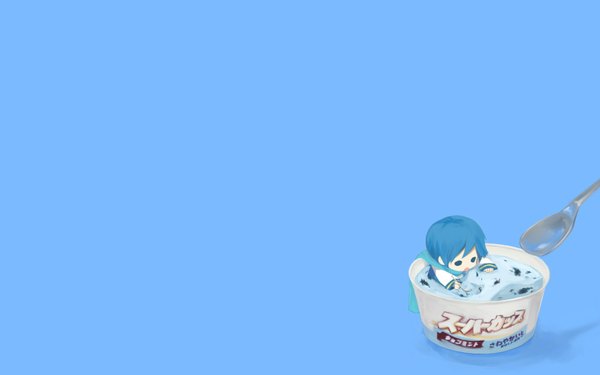 Anime picture 1680x1050 with vocaloid kaito (vocaloid) wide image blue background