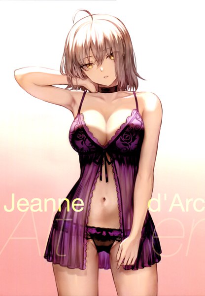 Anime picture 4861x7003 with fate (series) fate/grand order jeanne d'arc (fate) (all) jeanne d'arc alter (fate) mashuu (neko no oyashiro) single tall image looking at viewer fringe highres short hair breasts light erotic simple background blonde hair hair between eyes large breasts standing bare shoulders yellow eyes