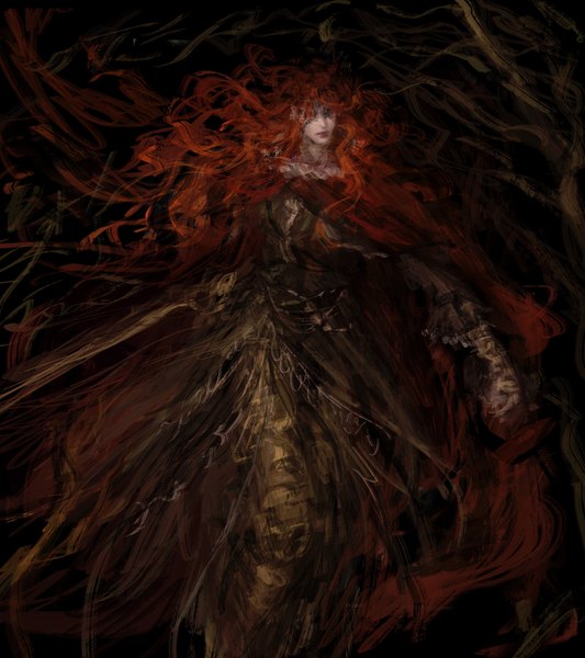 Аниме картинка 2912x3276 с elden ring malenia blade of miquella ms lee один (одна) длинные волосы высокое изображение высокое разрешение красные волосы без глаз девушка