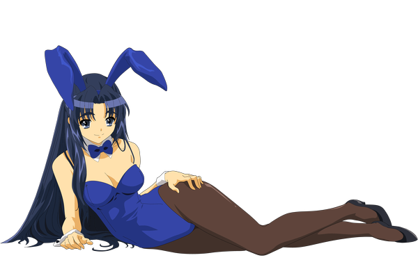 Anime picture 7514x4696 with suzumiya haruhi no yuutsu kyoto animation asakura ryouko highres wide image bunny girl transparent background vector rendered girl bunnysuit