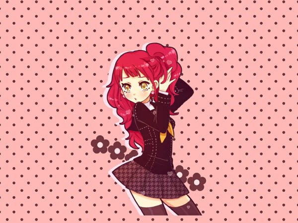 Anime picture 1024x768 with persona pink background tagme rise