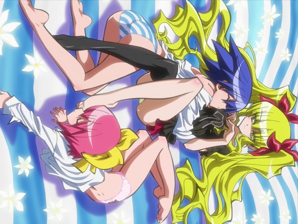 Anime picture 2560x1920 with needless madhouse mio (needless) setsuna (needless) kuchinashi highres light erotic