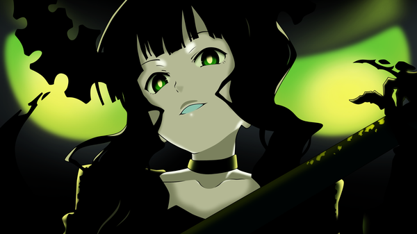 Anime picture 2000x1125 with black rock shooter vocaloid dead master highres wide image vector girl