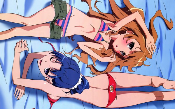 Anime picture 3840x2400 with toradora j.c. staff aisaka taiga kawashima ami highres light erotic wide image swimsuit bikini