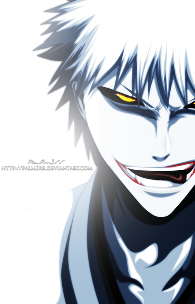 Anime picture 1377x2138 with bleach studio pierrot kurosaki ichigo skyline42 single tall image short hair smile white background yellow eyes white hair coloring close-up face boy tongue