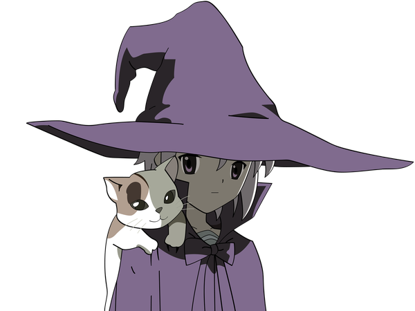 Anime picture 1600x1200 with suzumiya haruhi no yuutsu kyoto animation nagato yuki shamisen (suzumiya haruhi) transparent background witch girl cat