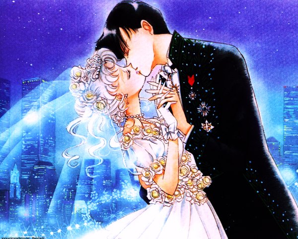 Anime picture 1280x1024 with bishoujo senshi sailor moon toei animation tsukino usagi princess serenity chiba mamoru kiss wedding