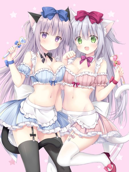 Anime picture 2500x3333 with alice or alice airi (alice or alice) rise (alice or alice) korie riko long hair tall image looking at viewer blush fringe highres breasts open mouth light erotic simple background smile hair between eyes large breasts standing purple eyes bare shoulders