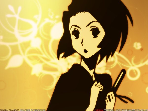 Anime picture 1600x1200 with samurai champloo fuu (samurai champloo) yellow background tagme
