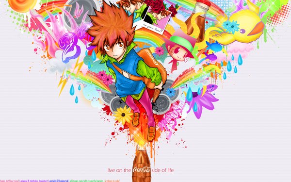 Anime picture 1920x1200 with katekyou hitman reborn sawada tsunayoshi reborn highres wide image boy