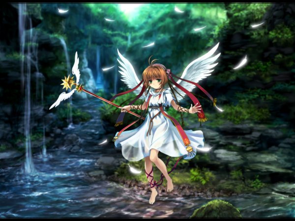 Anime picture 2400x1800 with card captor sakura clamp kinomoto sakura mutsuki (moonknives) highres wings