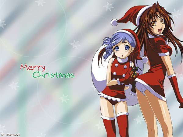 Anime picture 1024x768 with kiddy grade gonzo eclair (kiddy grade) lumiere gotoh keiji light erotic christmas