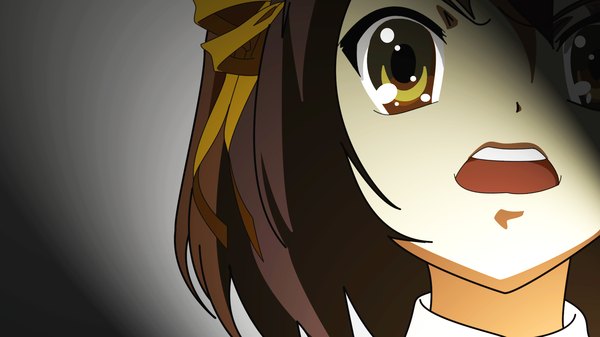 Anime picture 1920x1080 with suzumiya haruhi no yuutsu kyoto animation suzumiya haruhi highres wide image close-up girl