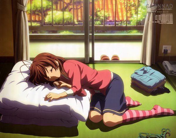 Anime picture 5221x4090 with clannad key (studio) furukawa nagisa highres sleeping knee socks