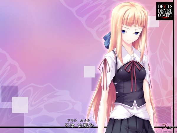 Anime picture 1600x1200 with devils devel concept (game) blue eyes blonde hair game cg girl