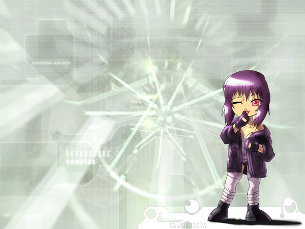 Anime picture 1024x768 with ghost in the shell production i.g kusanagi motoko chibi tagme