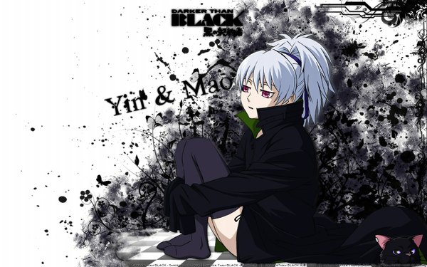 Anime picture 1440x900 with darker than black studio bones yin (darker than black) mao (darker than black) wide image