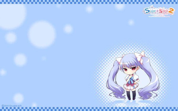 Anime picture 1920x1200 with sugar+spice 2 (game) hiiragi ginga highres wide image twintails silver hair chibi girl