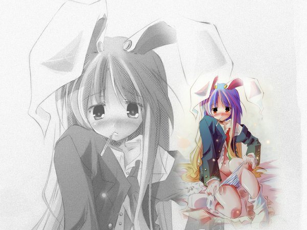 Anime picture 1024x768 with touhou reisen udongein inaba bunny ears bunny girl girl