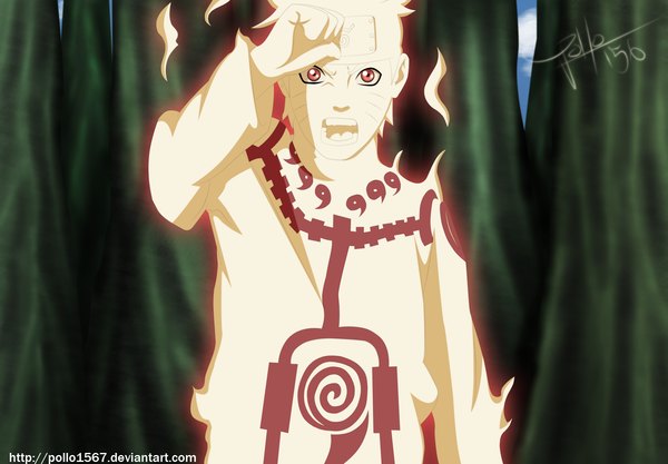 Anime picture 1500x1043 with naruto studio pierrot naruto (series) uzumaki naruto pollo1567 single short hair open mouth blonde hair red eyes coloring magic facial mark whisker markings angry jinchuriki boy bandana