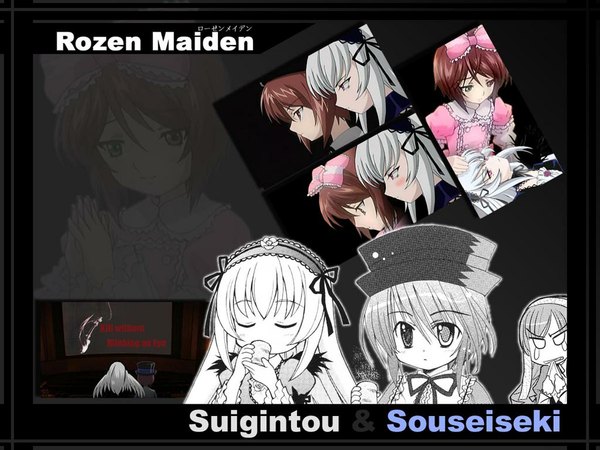 Anime picture 1024x768 with rozen maiden suigintou suiseiseki souseiseki tagme