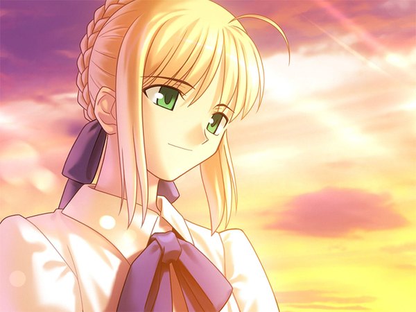 Anime picture 1280x960 with fate (series) fate/stay night studio deen type-moon artoria pendragon (all) saber sky