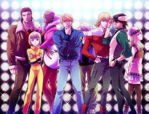 Anime picture 1045x800 with tiger & bunny sunrise (studio) kaburagi t. kotetsu barnaby brooks jr. ivan karelin keith goodman karina lyle pao-lin huang antonio lopez nathan seymour long hair fringe short hair blue eyes blonde hair smile brown hair multiple girls brown eyes green eyes