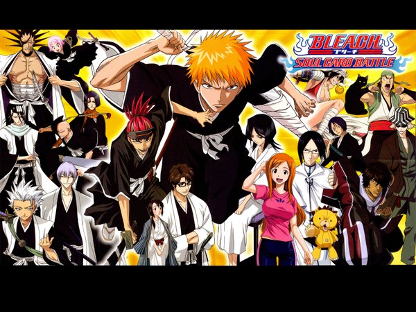 Anime picture 1600x1200 with bleach studio pierrot kurosaki ichigo kuchiki rukia inoue orihime hitsugaya toushirou kuchiki byakuya shihouin yoruichi abarai renji ichimaru gin aizen sousuke zaraki kenpachi ishida uryuu urahara kisuke kon kusajishi yachiru sado yasutora hinamori momo madarame ikkaku ayasegawa yumichika